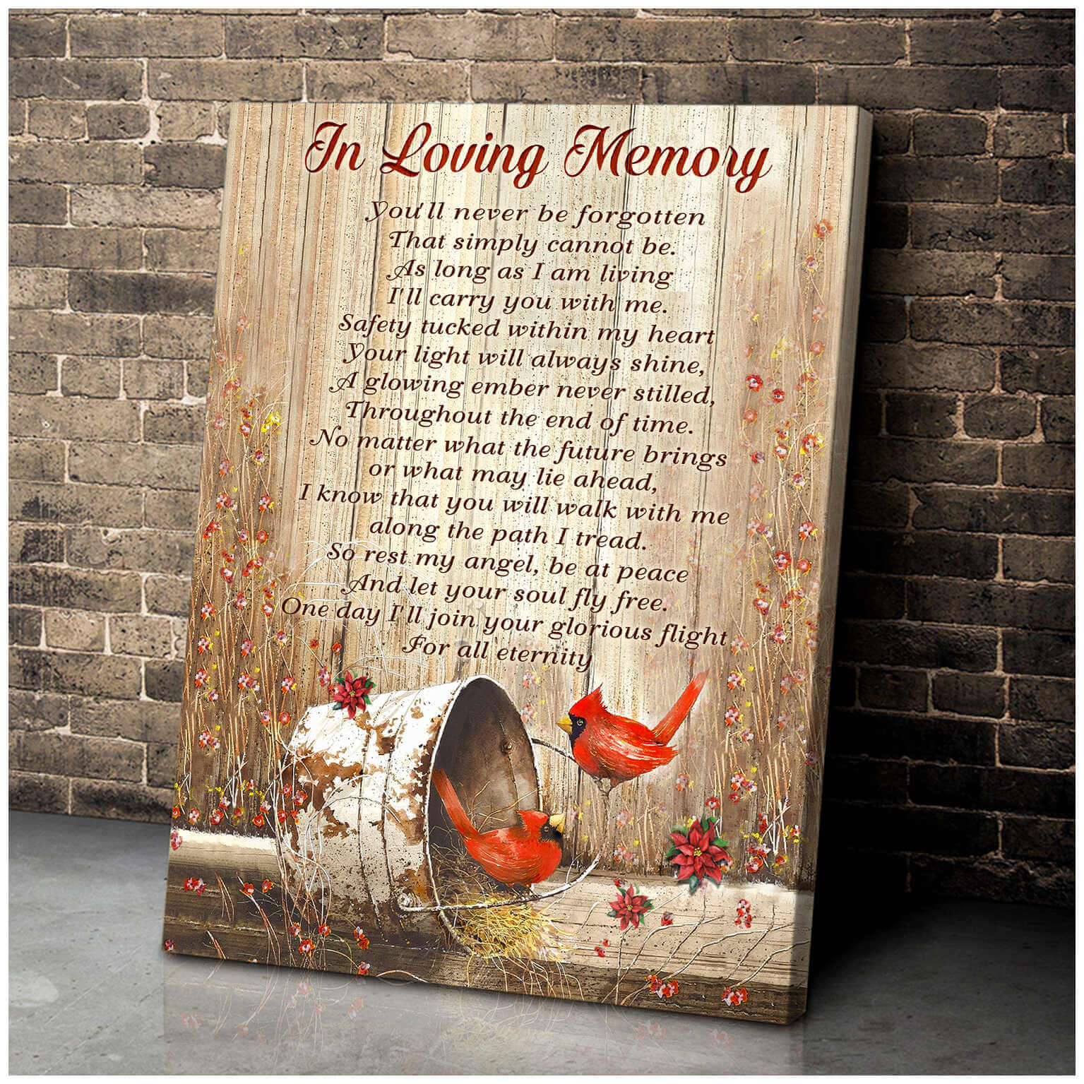 Ohcanvas Cardinal In Loving Memory Canvas Wall Art Decor - Oh Canvas