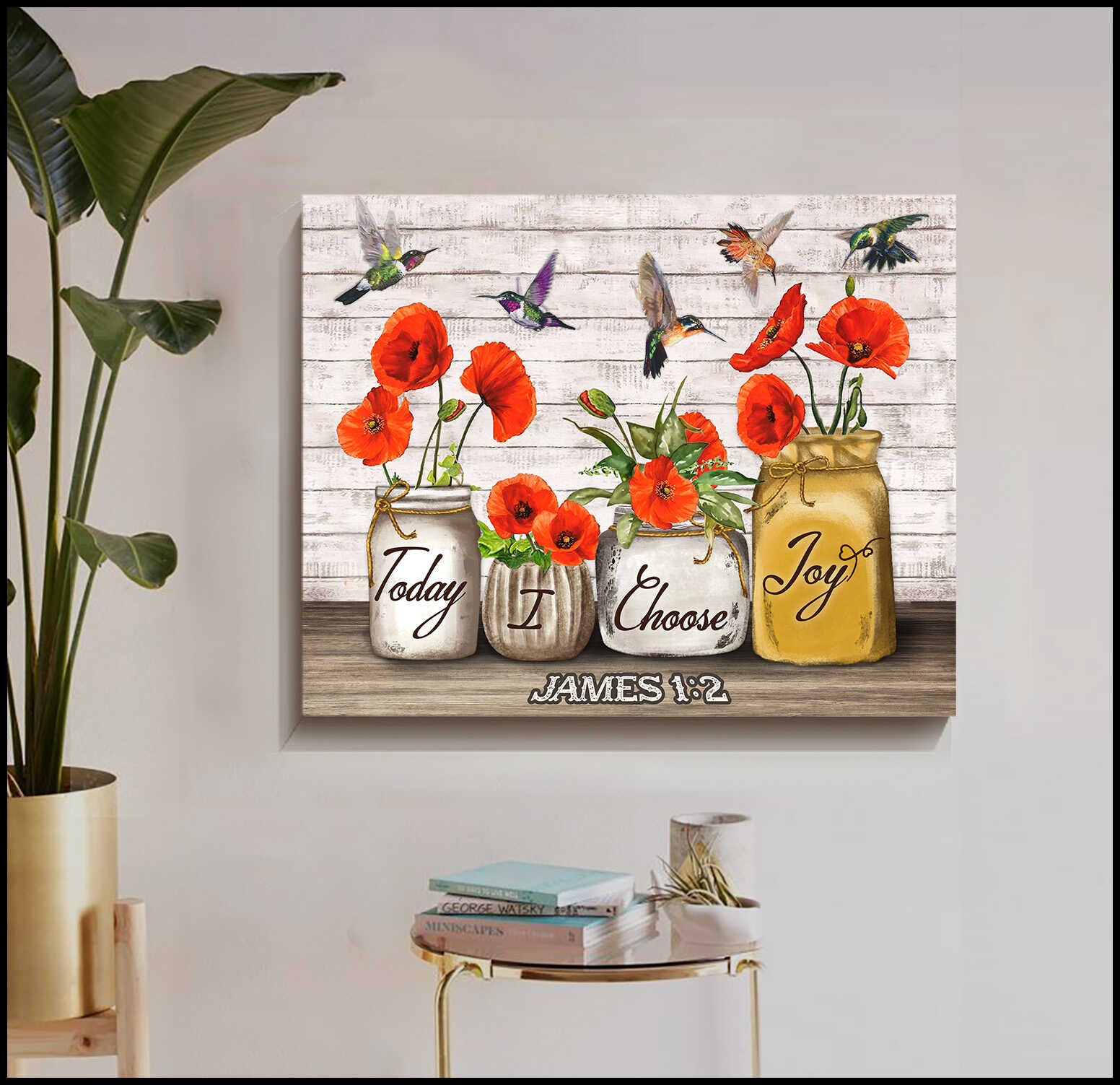 Ohcanvas Tulips And Hummingbirds Today I Choose Joy Canvas Wall Art ...